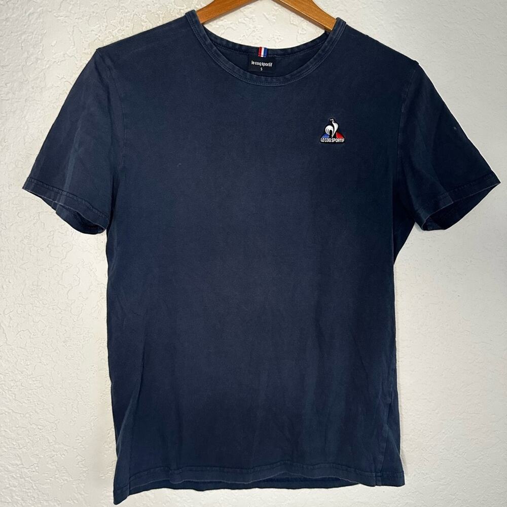 Le Coq Sportif Navy Blue Essential Tee T-Shirt Preppy Vintage Country Club Paris